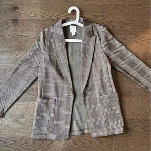 H&M checked relaxed fit blazer